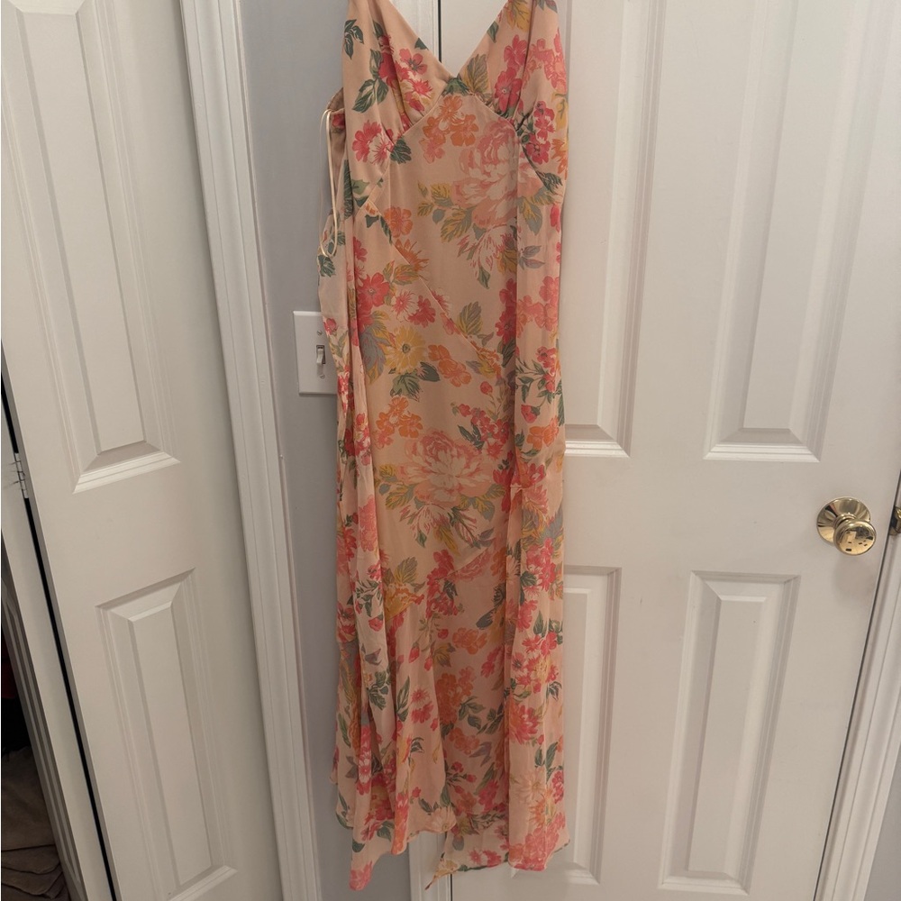 Dress Forum Floral Peach and Pink Maxi Dress